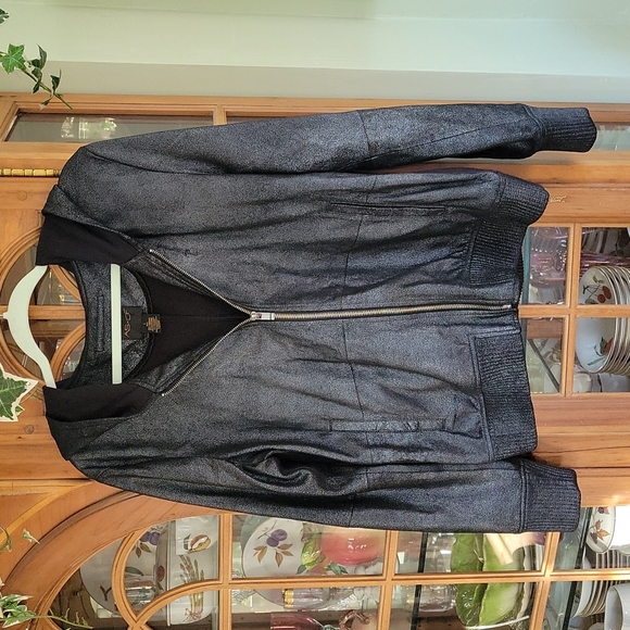 As By Df Jackets & Blazers - AS by DF Leather Bomber Hoodie Jacket